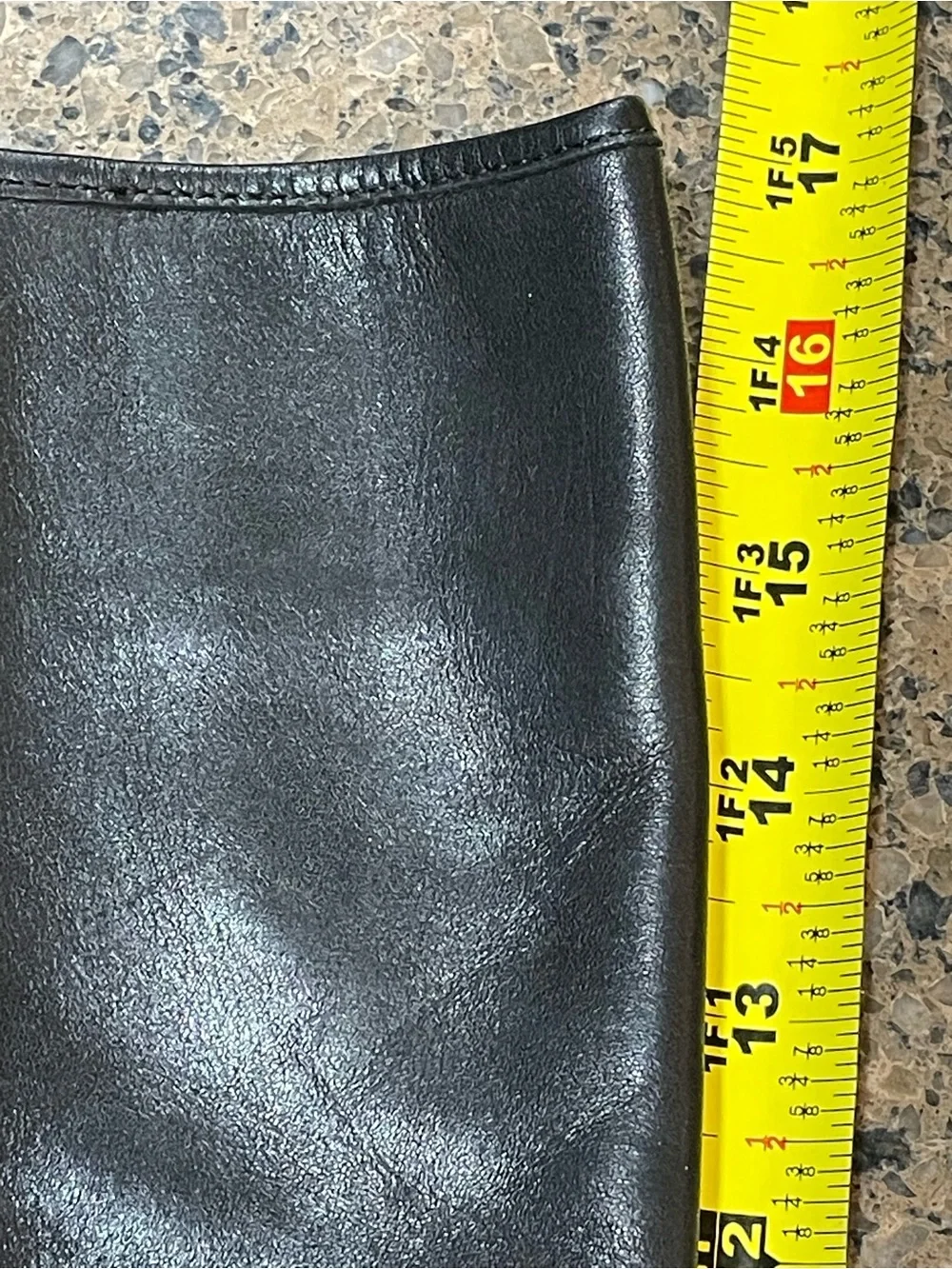 Coach Easton Black Calf Leather Tall Riding Boots Sz 9 Gold Accented Logo Buckle